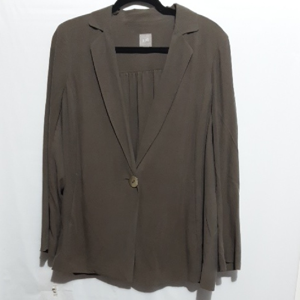 J. Jill 100% Silk Taupe Blazer